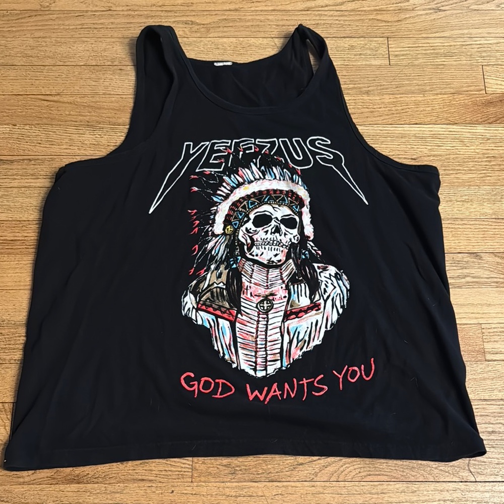Black Graphic Tank Top with Skull Design